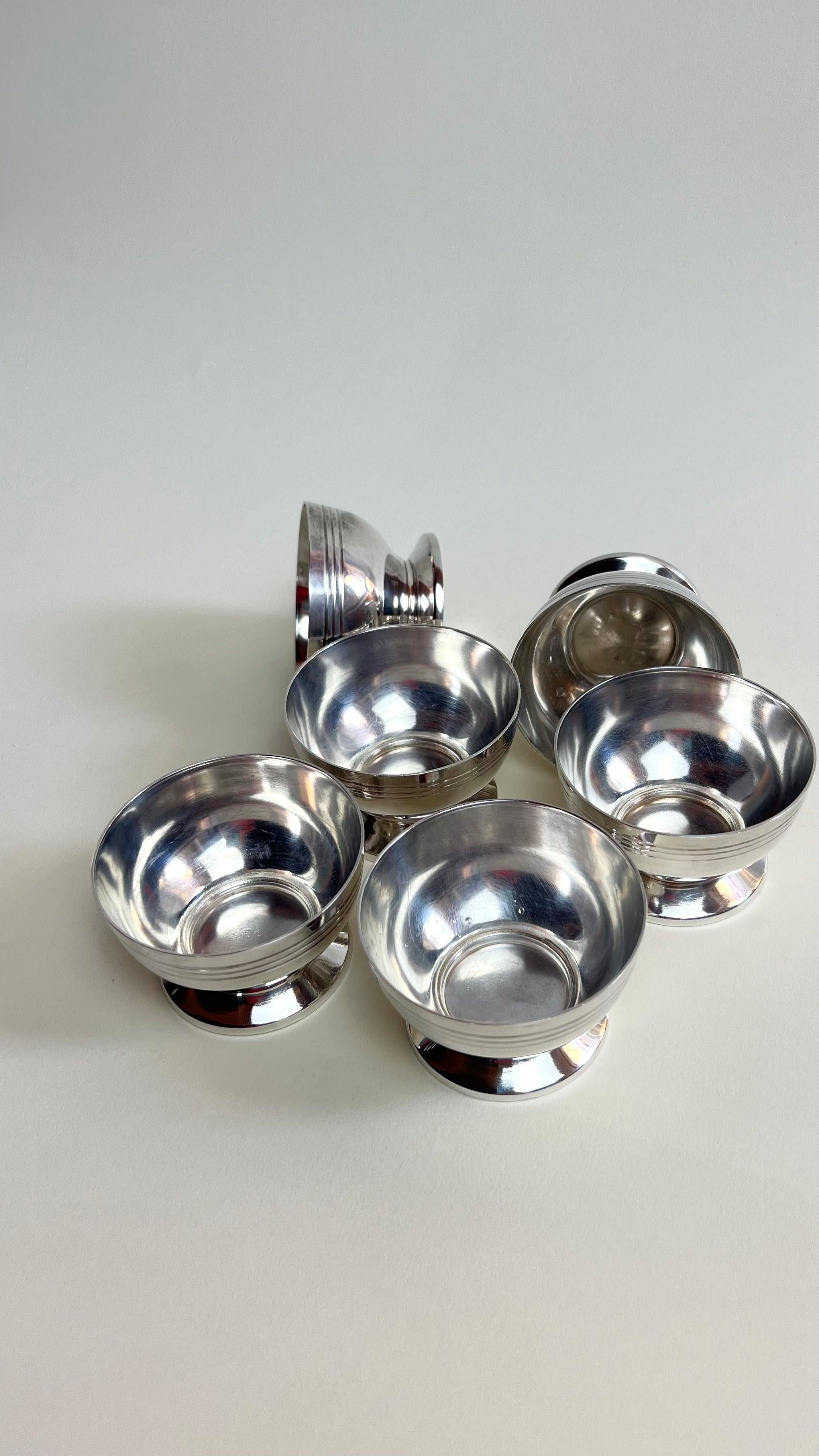SET OF 6 I SILVER ICE CREAM CUPS - L'Officina General Store