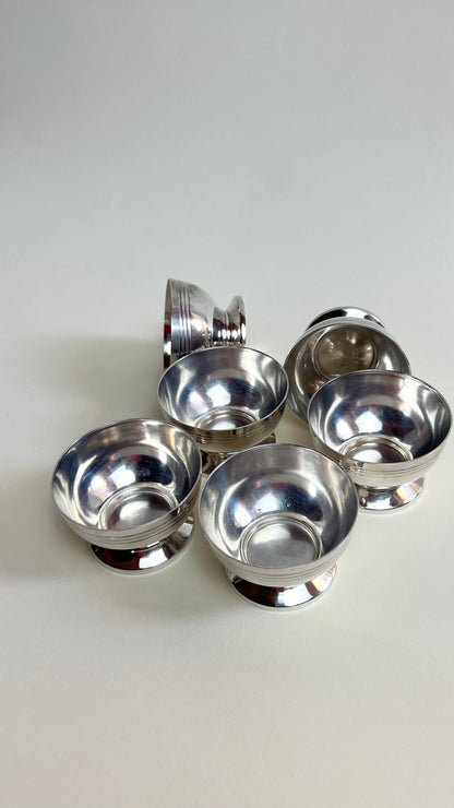 SET OF 6 I SILVER ICE CREAM CUP