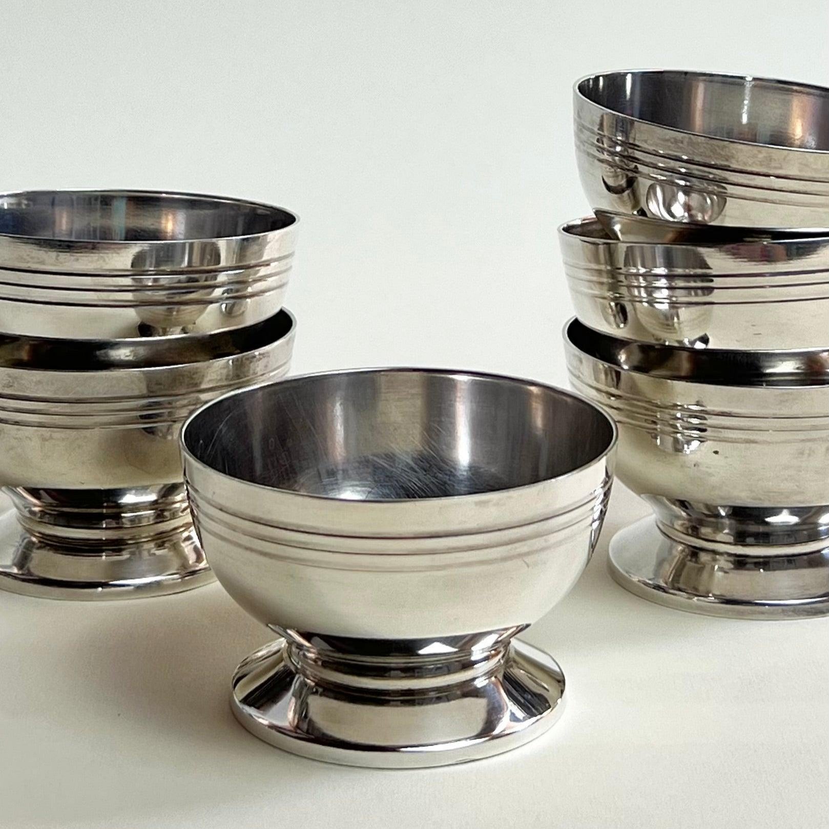 SET OF 6 I SILVER ICE CREAM CUPS - L'Officina General Store