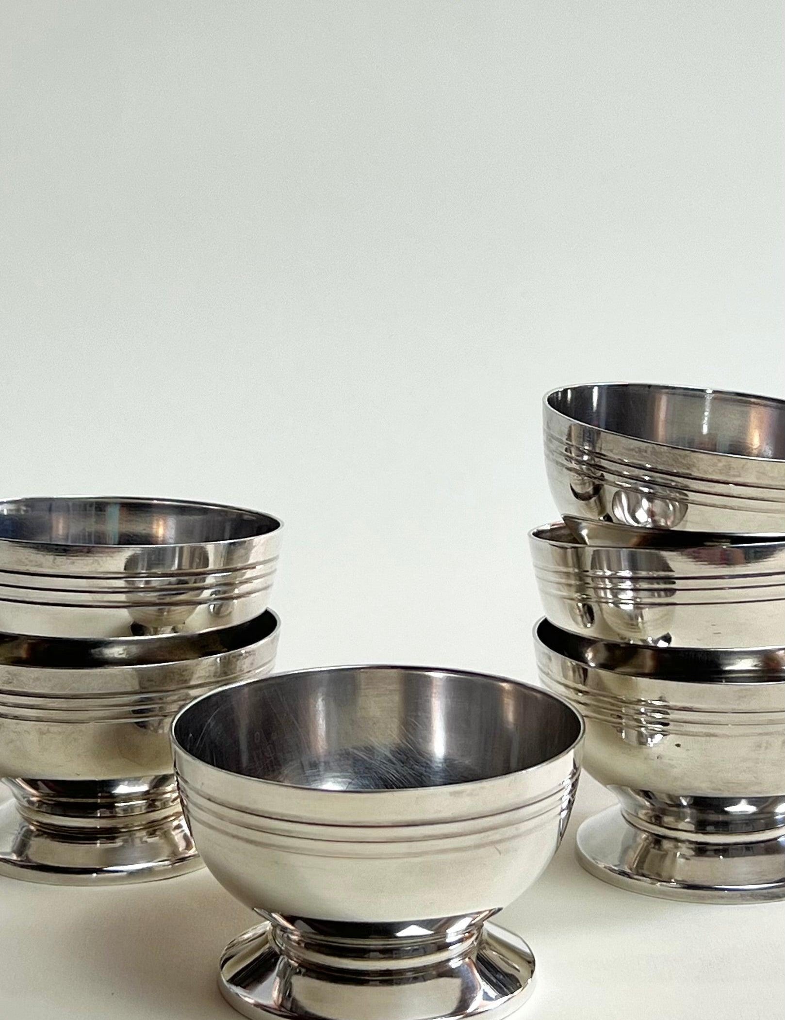 SET OF 6 I SILVER ICE CREAM CUPS - L'Officina General Store