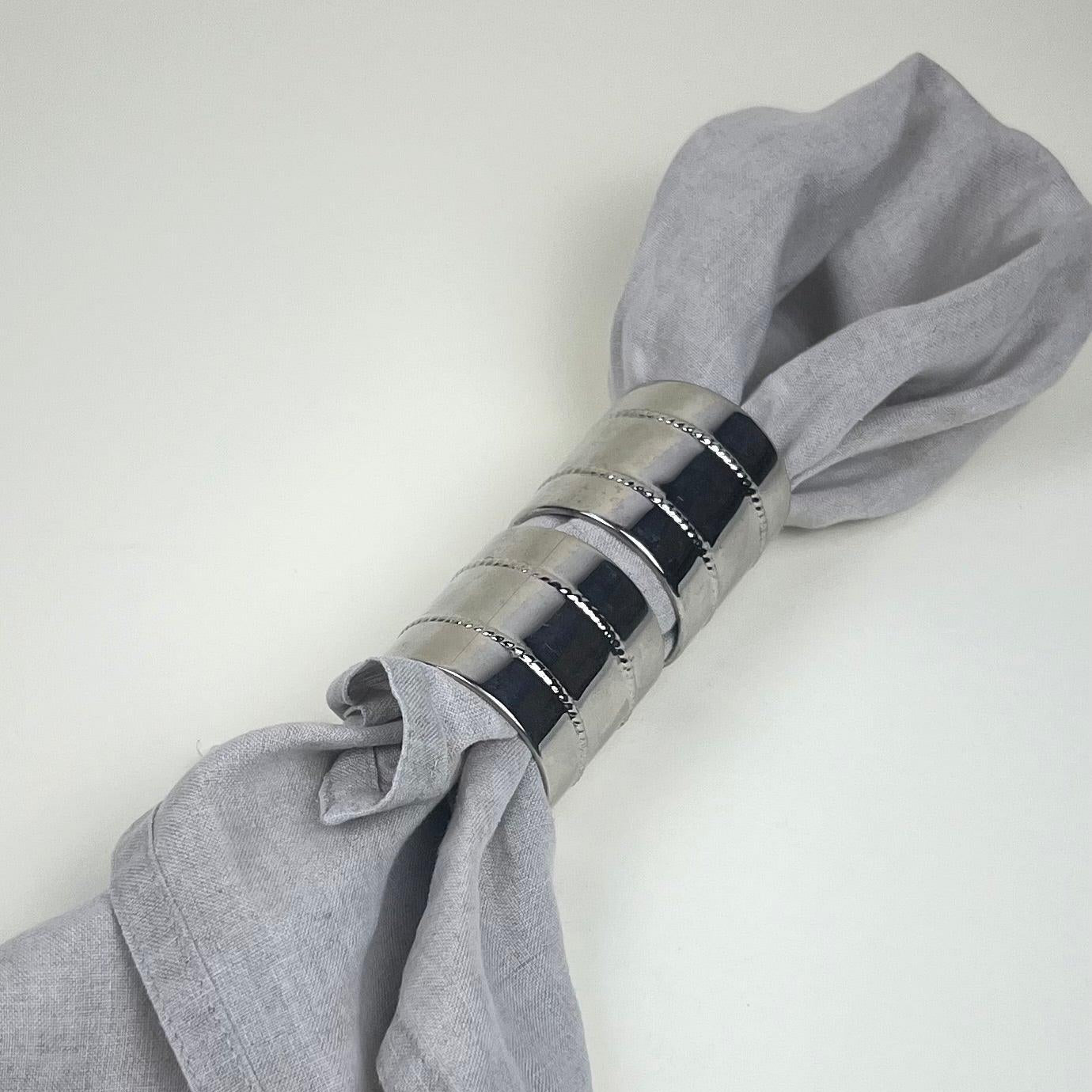 SET OF 2 | STAINLESS STEEL WIDE NAPKIN RINGS - L'Officina General Store
