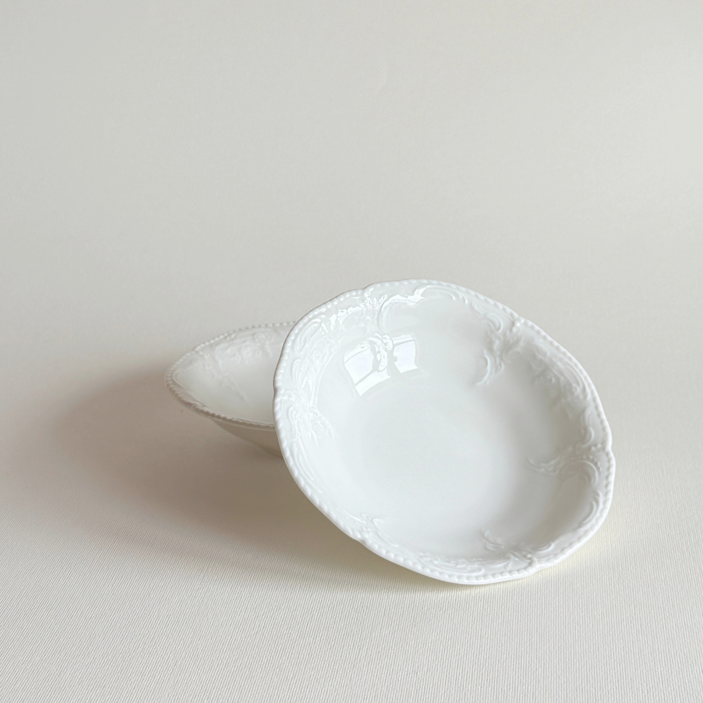 Pre-Loved Rosenthal Sanssouci ivory bowls, set of 2 in porcelain, 2000s German dinnerware, L'Officina
