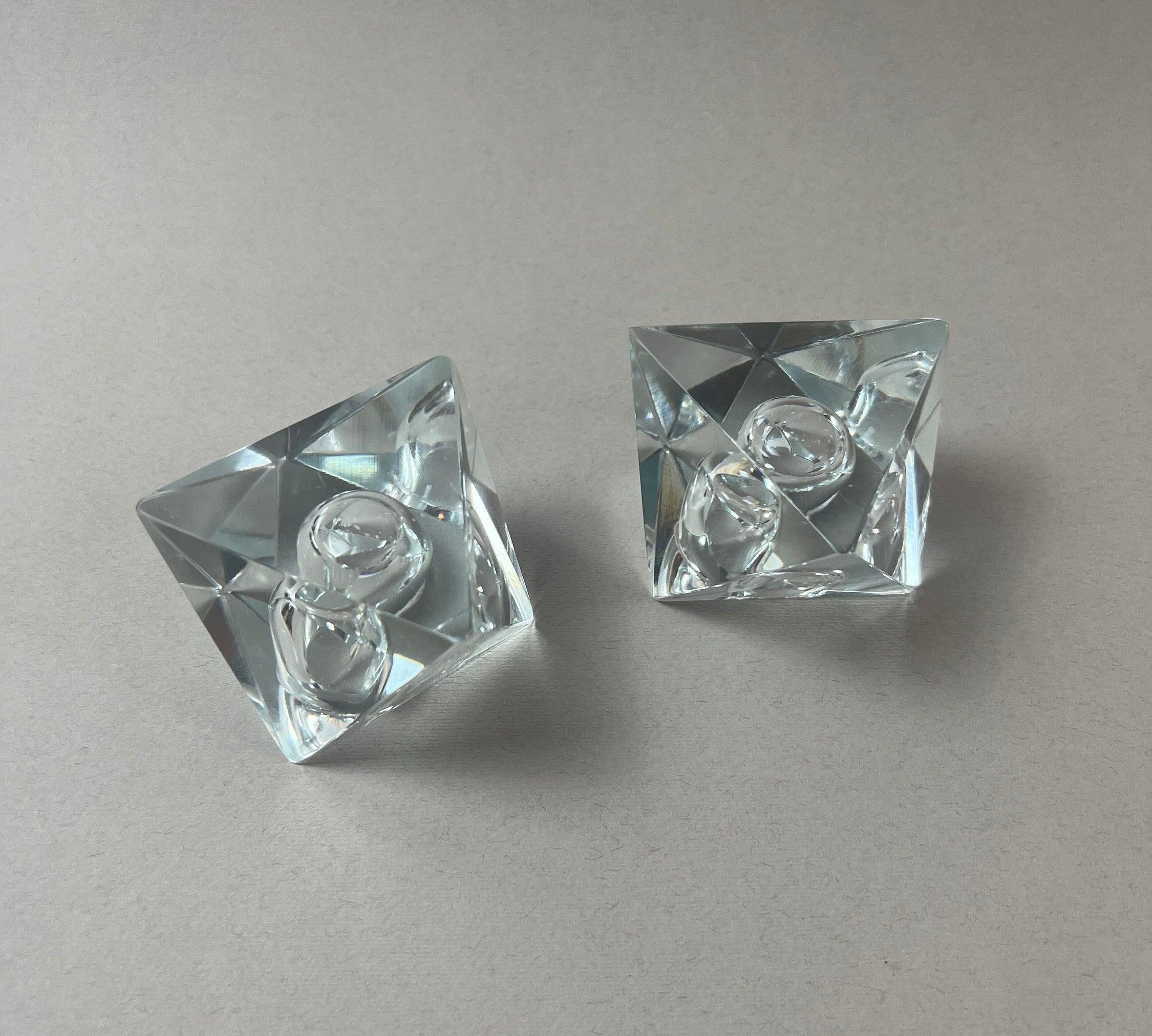 SET OF 2 I CRYSTAL PRISM CANDLE HOLDER - L'Officina General Store