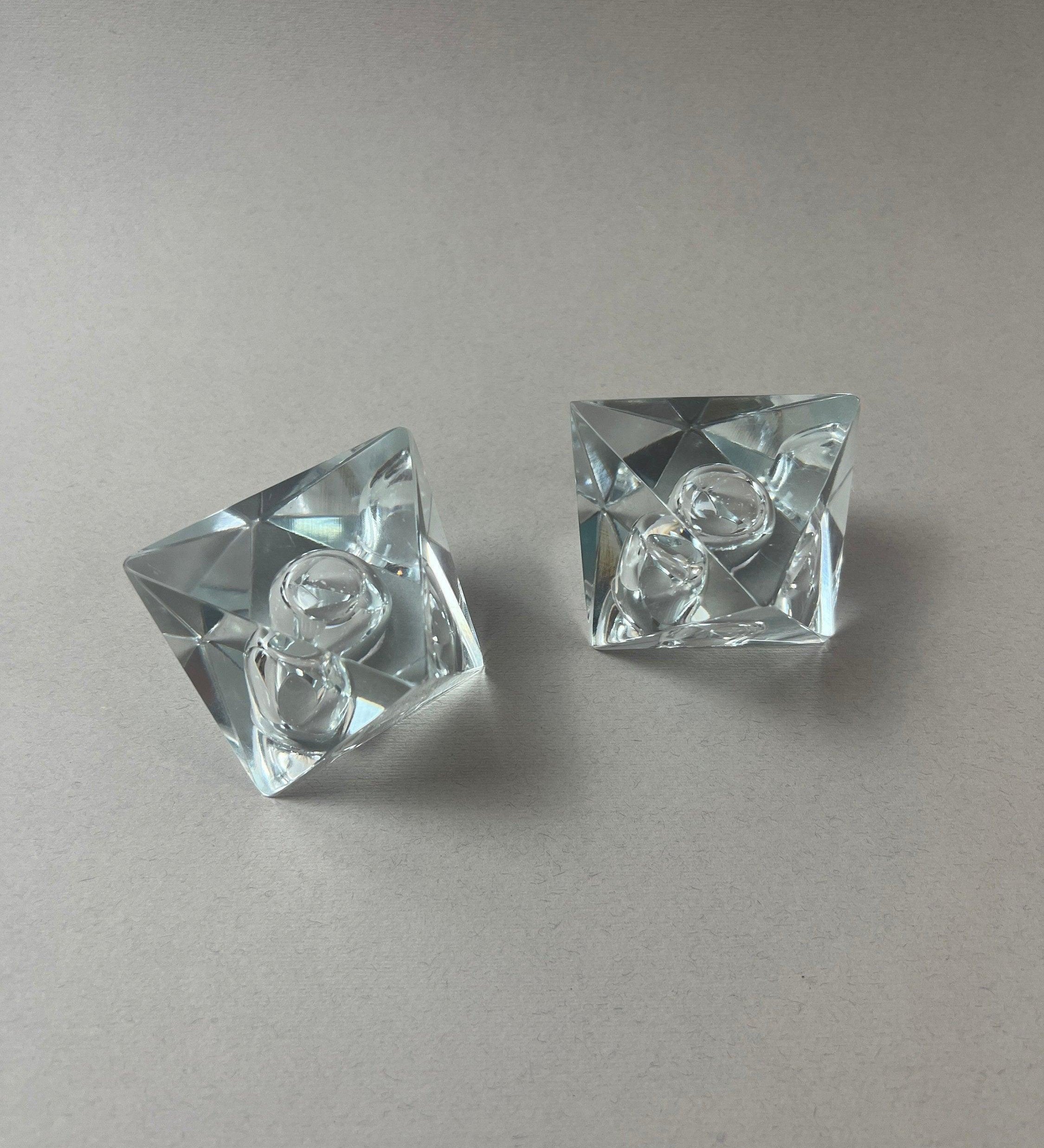 SET OF 2 I CRYSTAL PRISM CANDLE HOLDER - L'Officina General Store