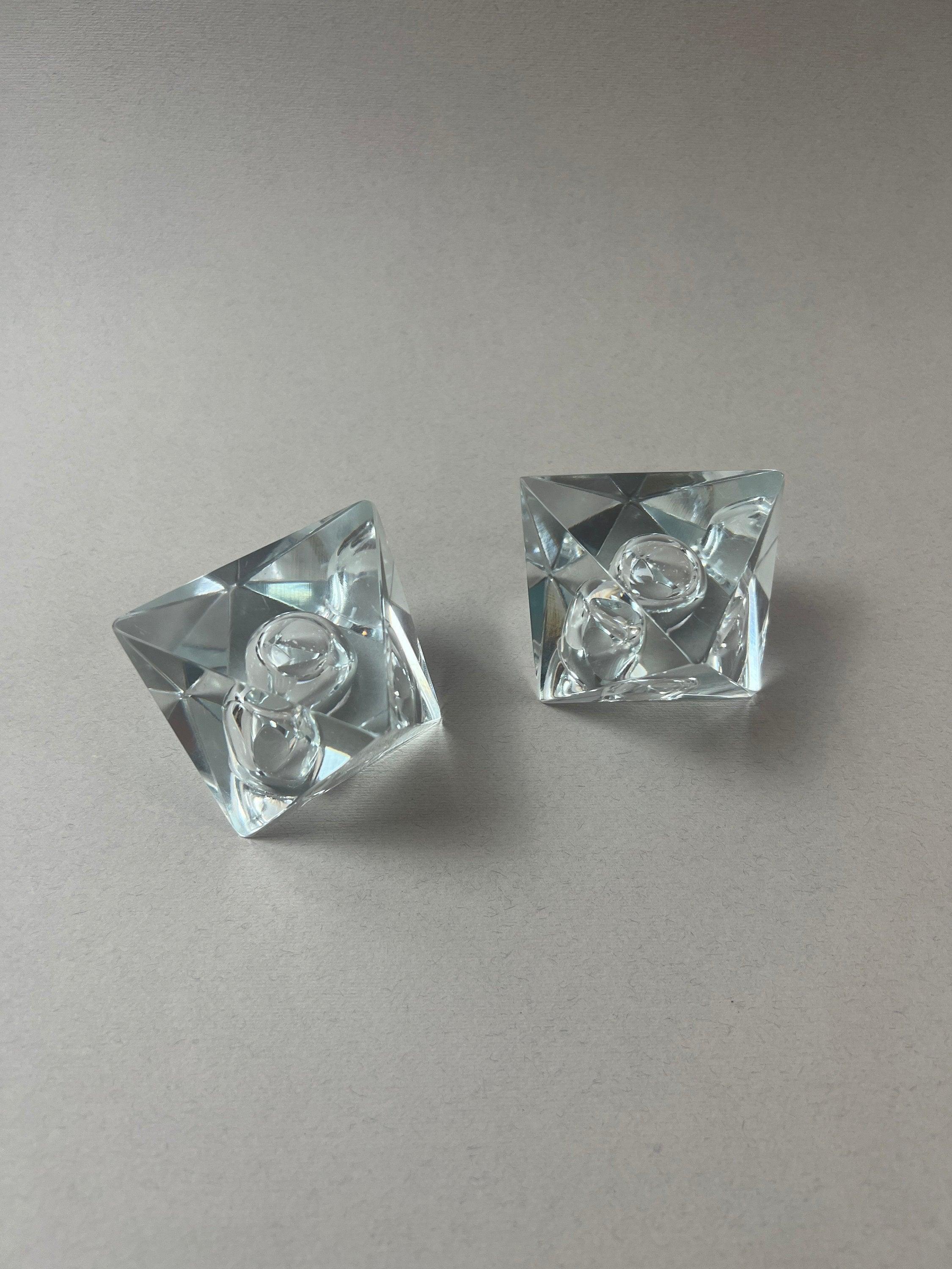 SET OF 2 I CRYSTAL PRISM CANDLE HOLDER - L'Officina General Store