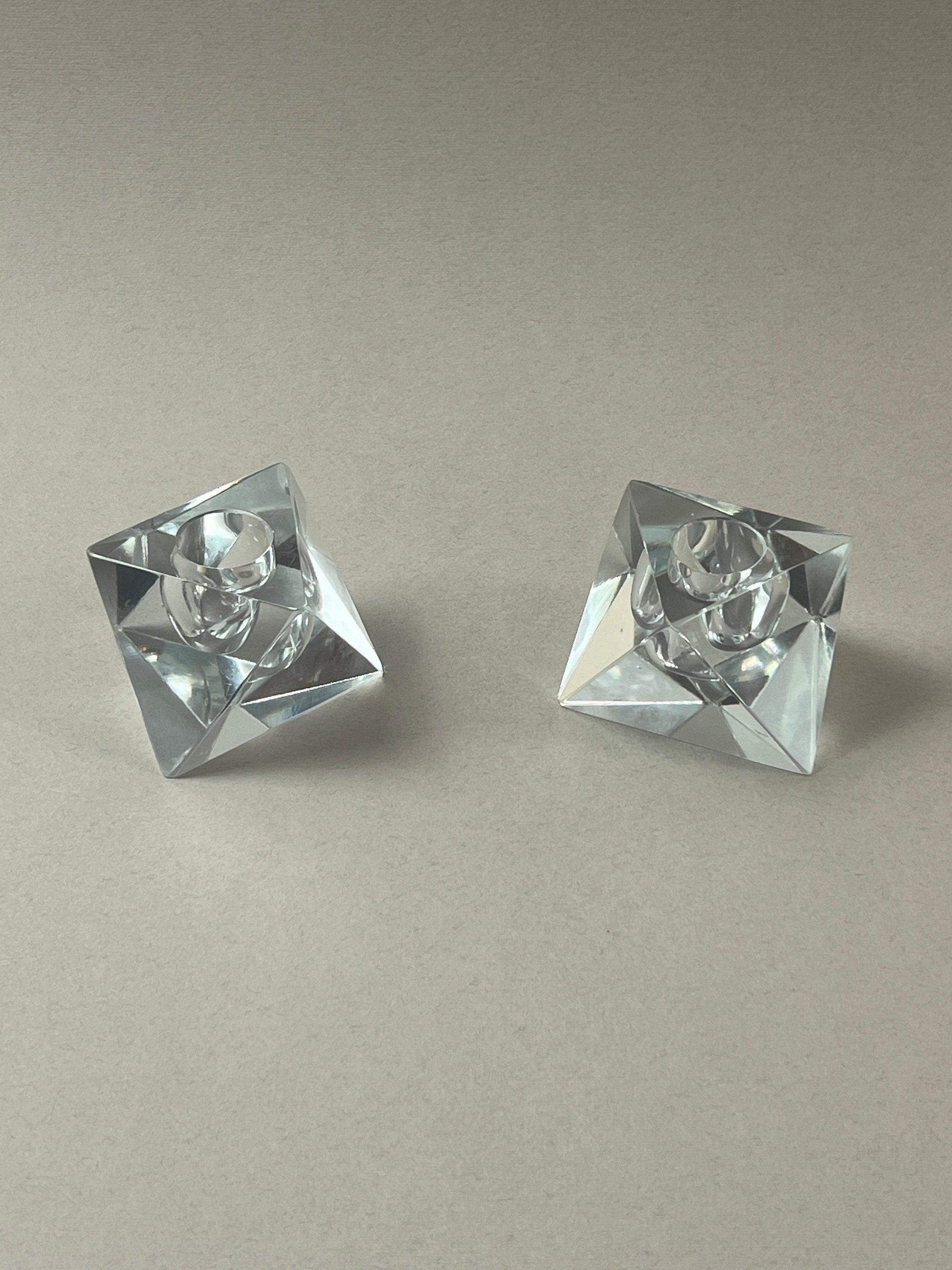 SET OF 2 I CRYSTAL PRISM CANDLE HOLDER - L'Officina General Store
