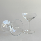 Set of 2 Hand-Blown Champagne Coupes with Soft Petal Detailing