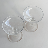 Set of 2 Hand-Blown Champagne Coupes with Soft Petal Detailing