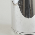 Silver plated thermos jug — side view showing tapered body, stepped base ring detail and full 27.5 cm height