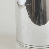 Silver plated thermos jug — side view showing tapered body, stepped base ring detail and full 27.5 cm height