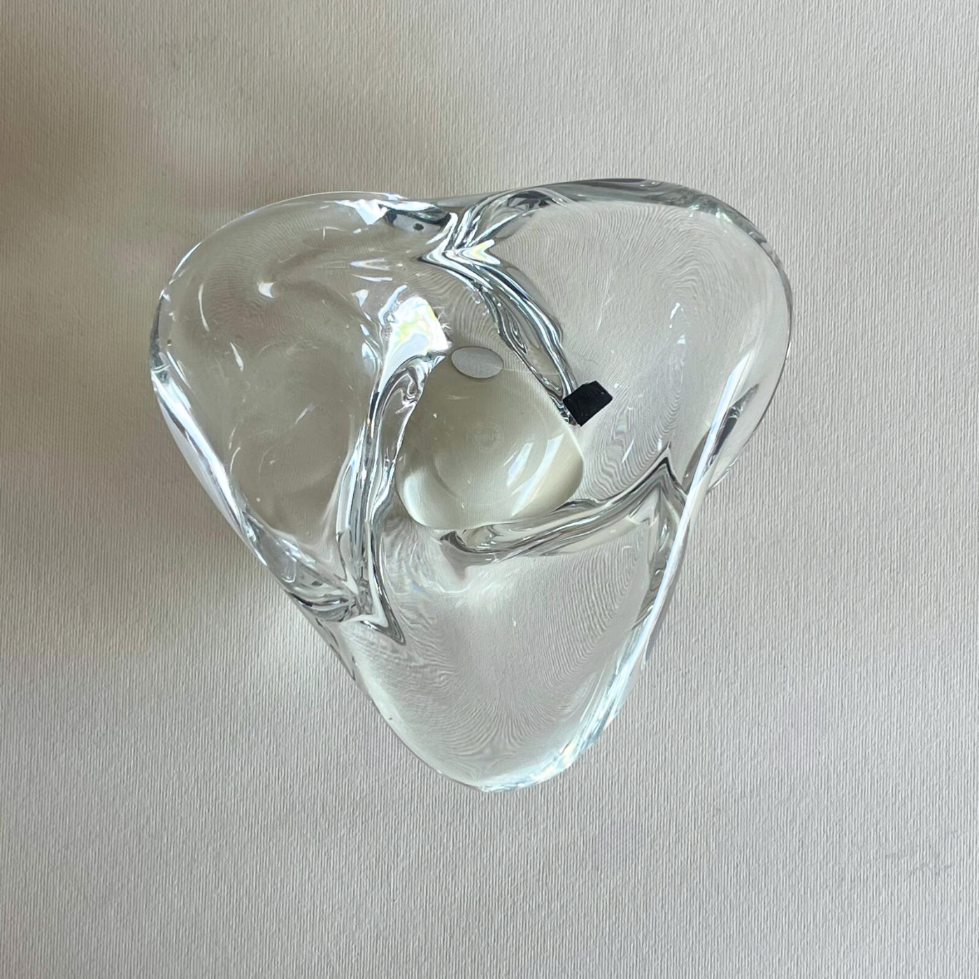 Saint-Louis French crystal ashtray with original label