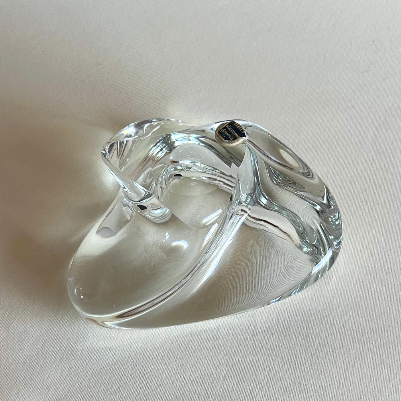 Luxury French crystal catchall by Saint-Louis
