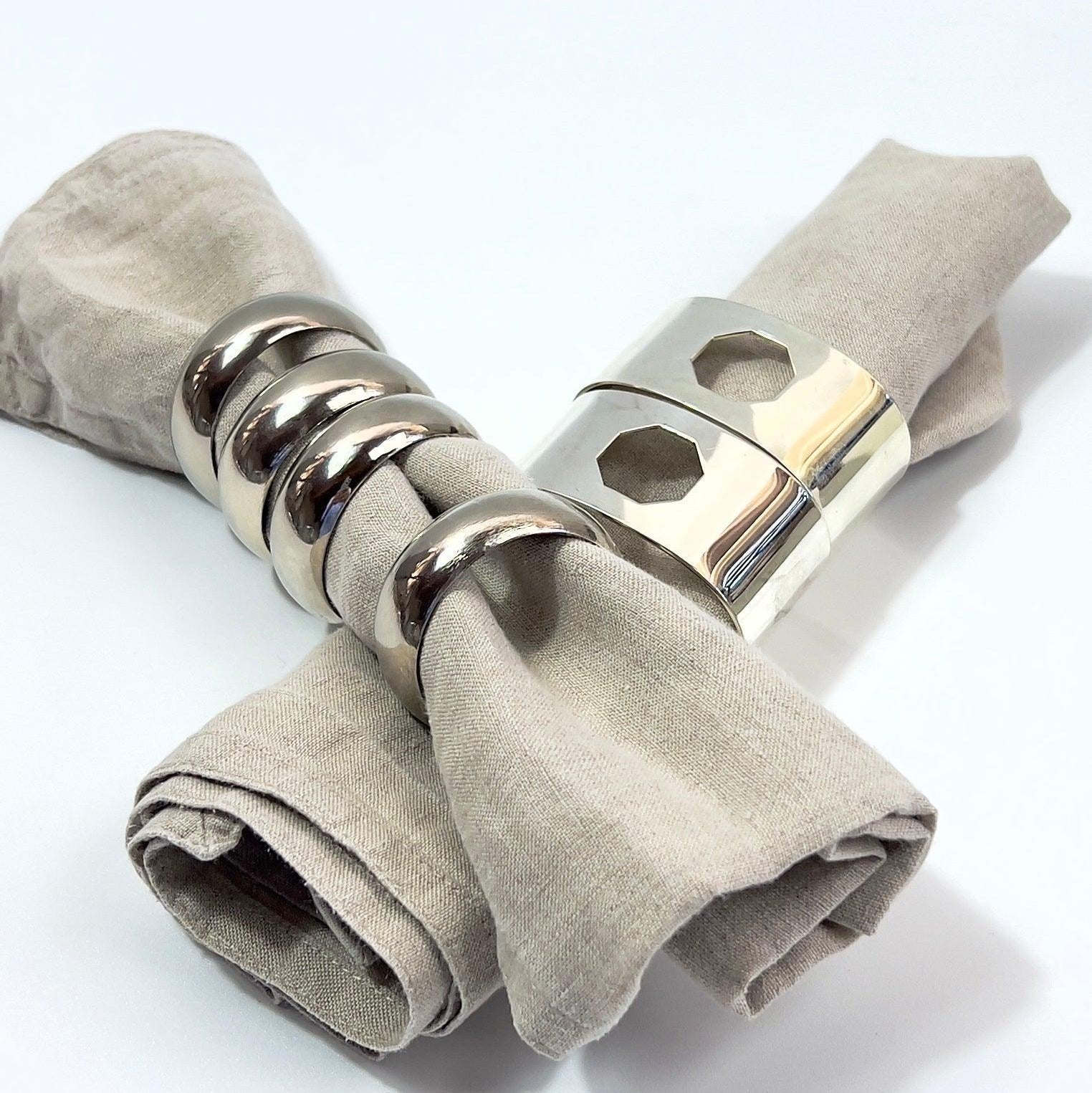 SET OF 4 | STAINLESS STEL NAPKIN RINGS - L'Officina General Store