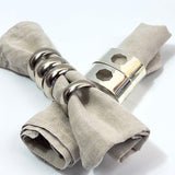 SET OF 4 | STAINLESS STEL NAPKIN RINGS - L'Officina General Store