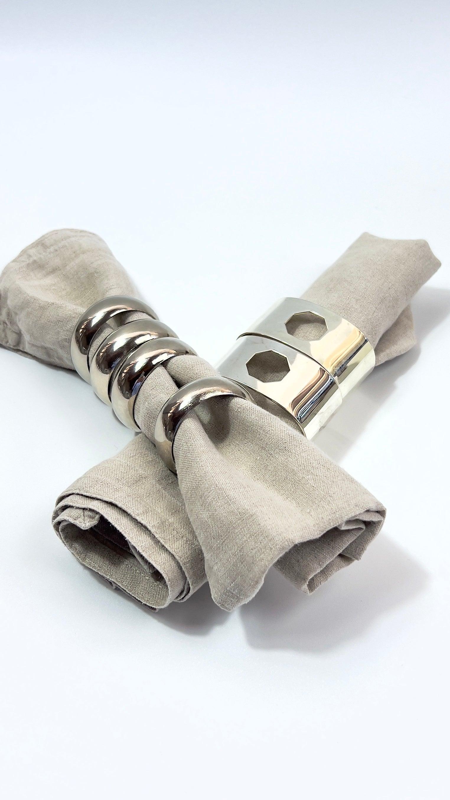SET OF 4 | STAINLESS STEL NAPKIN RINGS - L'Officina General Store