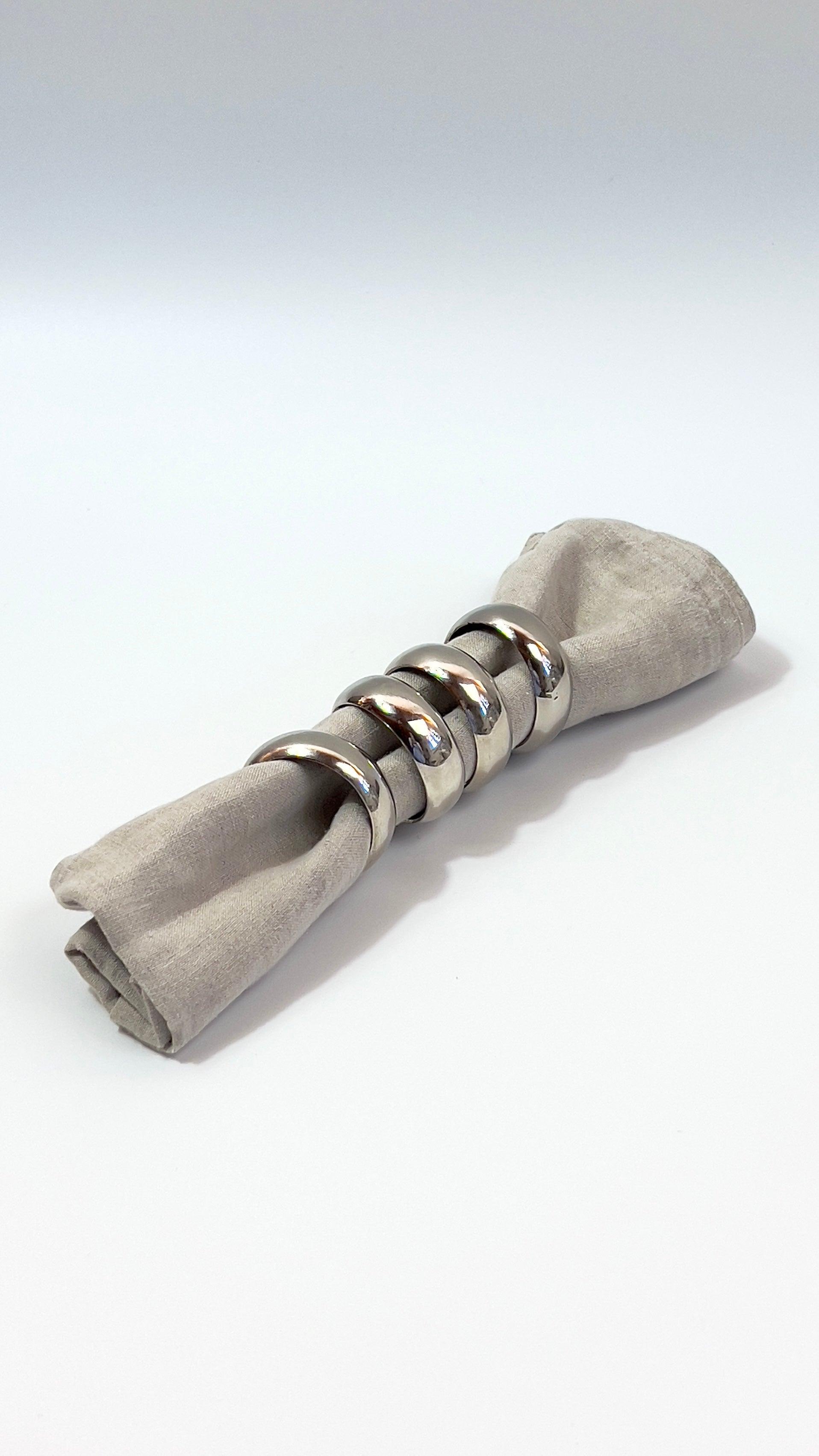 SET OF 4 | STAINLESS STEL NAPKIN RINGS - L'Officina General Store