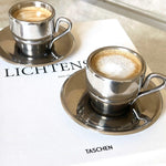 STAINLESS STEEL ESPRESSO CUPS & SAUCER I Farcal - L'Officina General Store