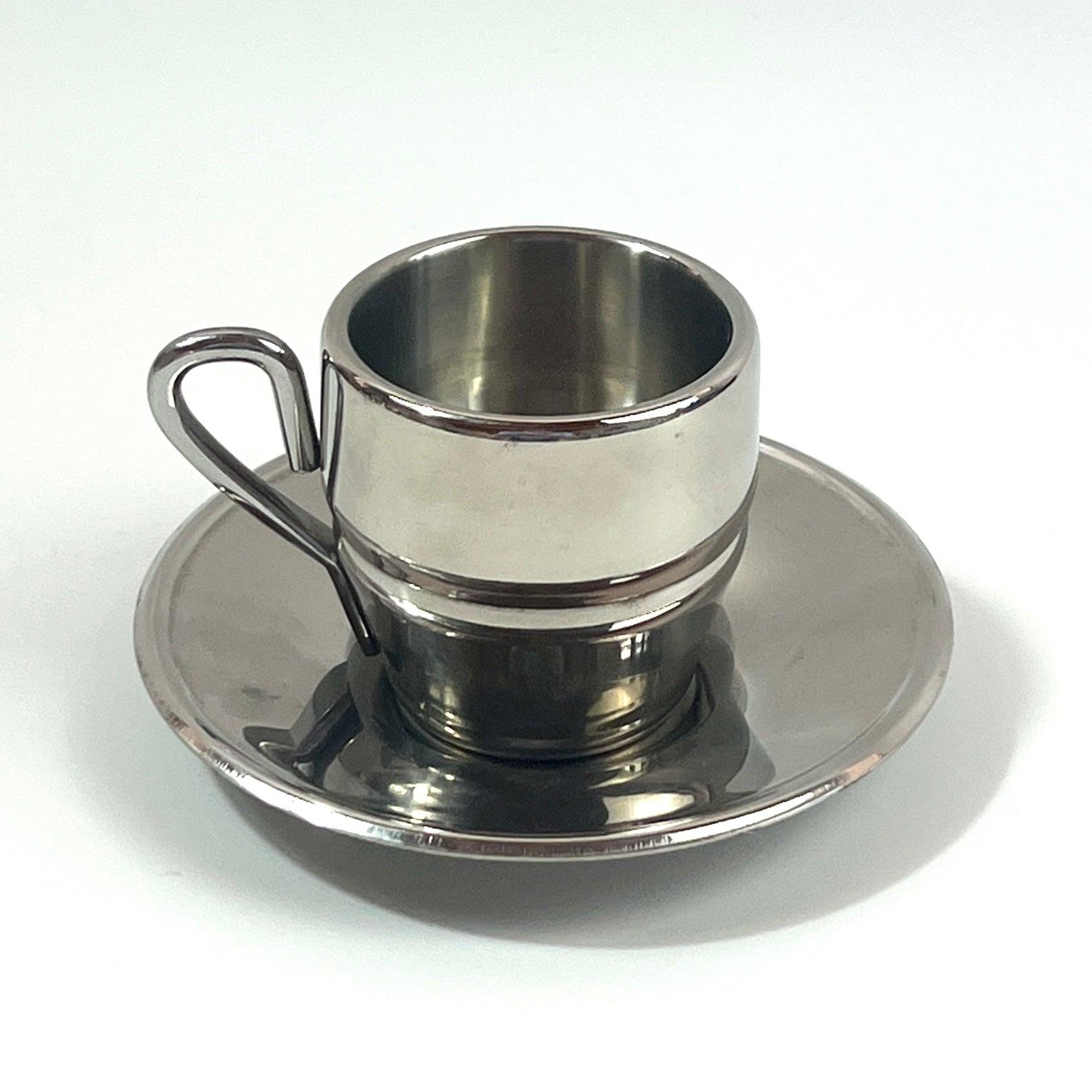 STAINLESS STEEL ESPRESSO CUPS & SAUCER I Farcal - L'Officina General Store
