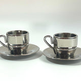STAINLESS STEEL ESPRESSO CUPS & SAUCER I Farcal - L'Officina General Store