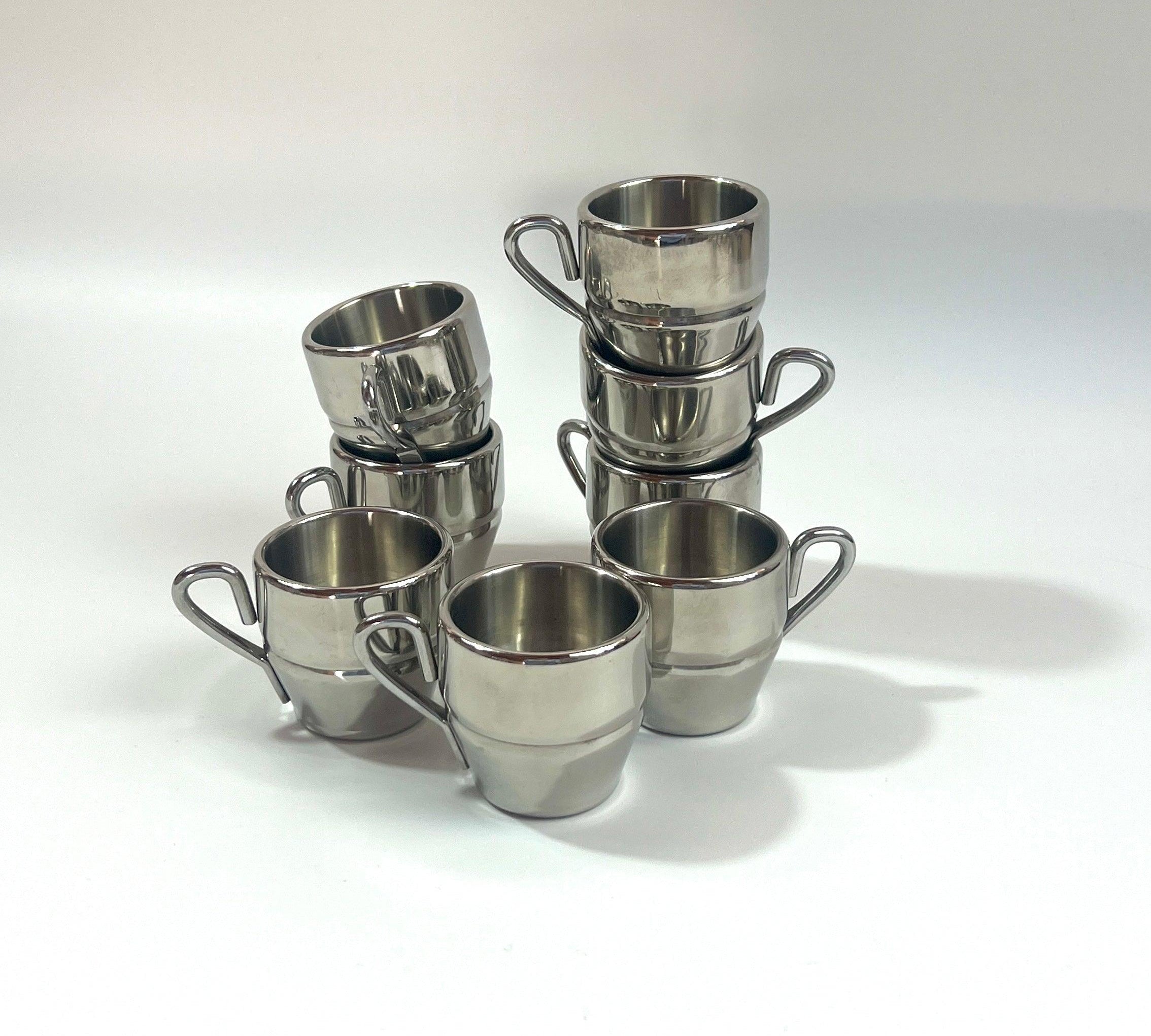 STAINLESS STEEL ESPRESSO CUPS & SAUCER I Farcal - L'Officina General Store