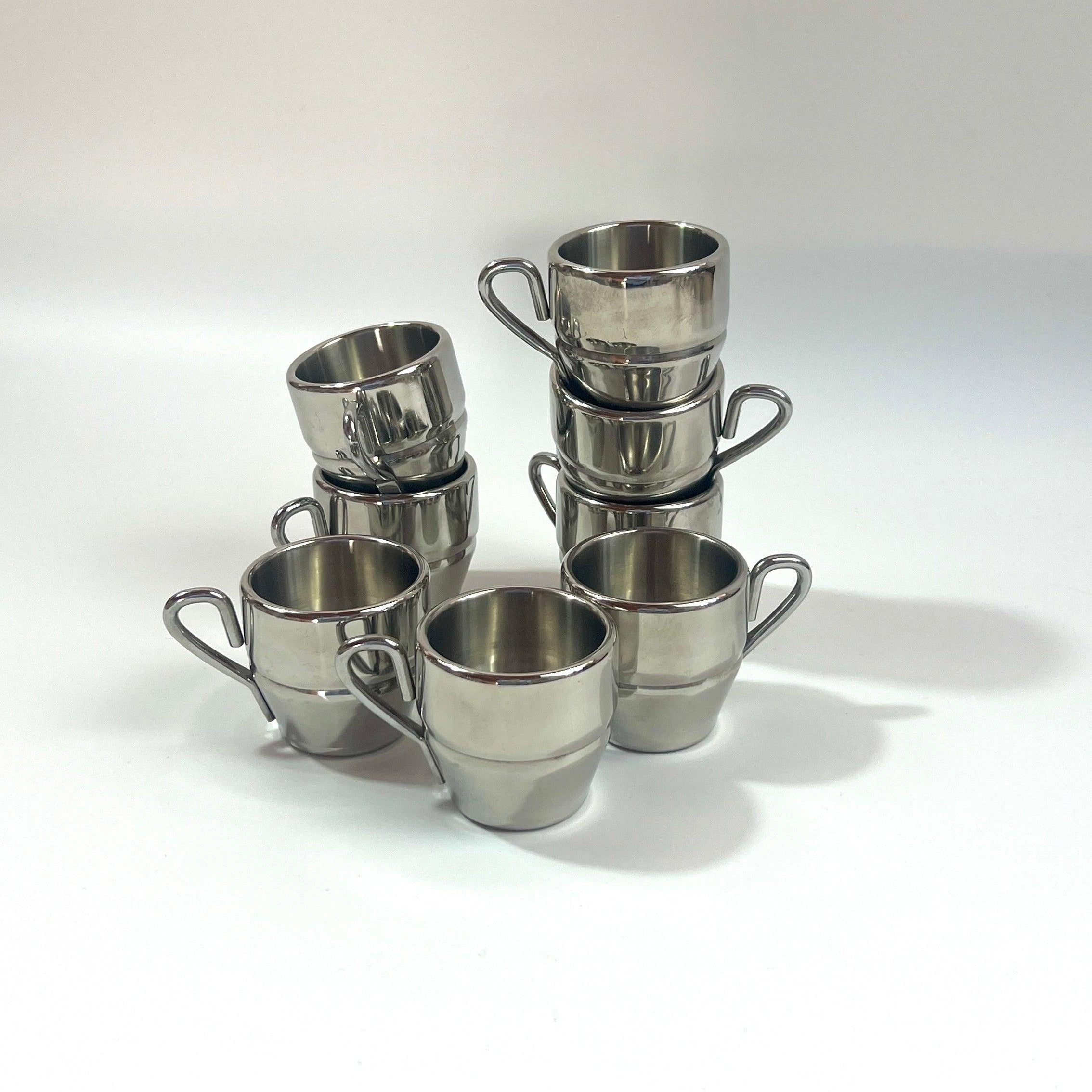 STAINLESS STEEL ESPRESSO CUPS & SAUCER I Farcal - L'Officina General Store