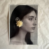 Starburst Pearl Clip Earrings Italian 1980s