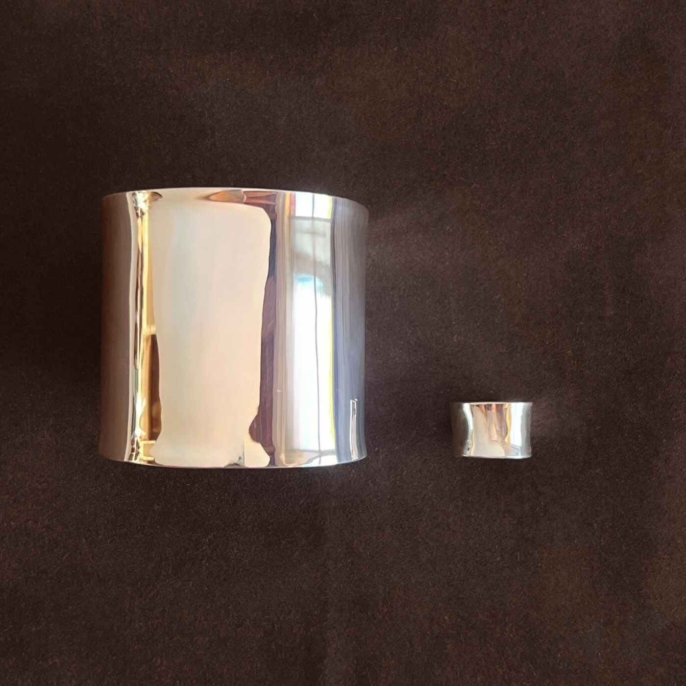 handcrafted sterling silver 925 cuff bracelet and ring made in Italy