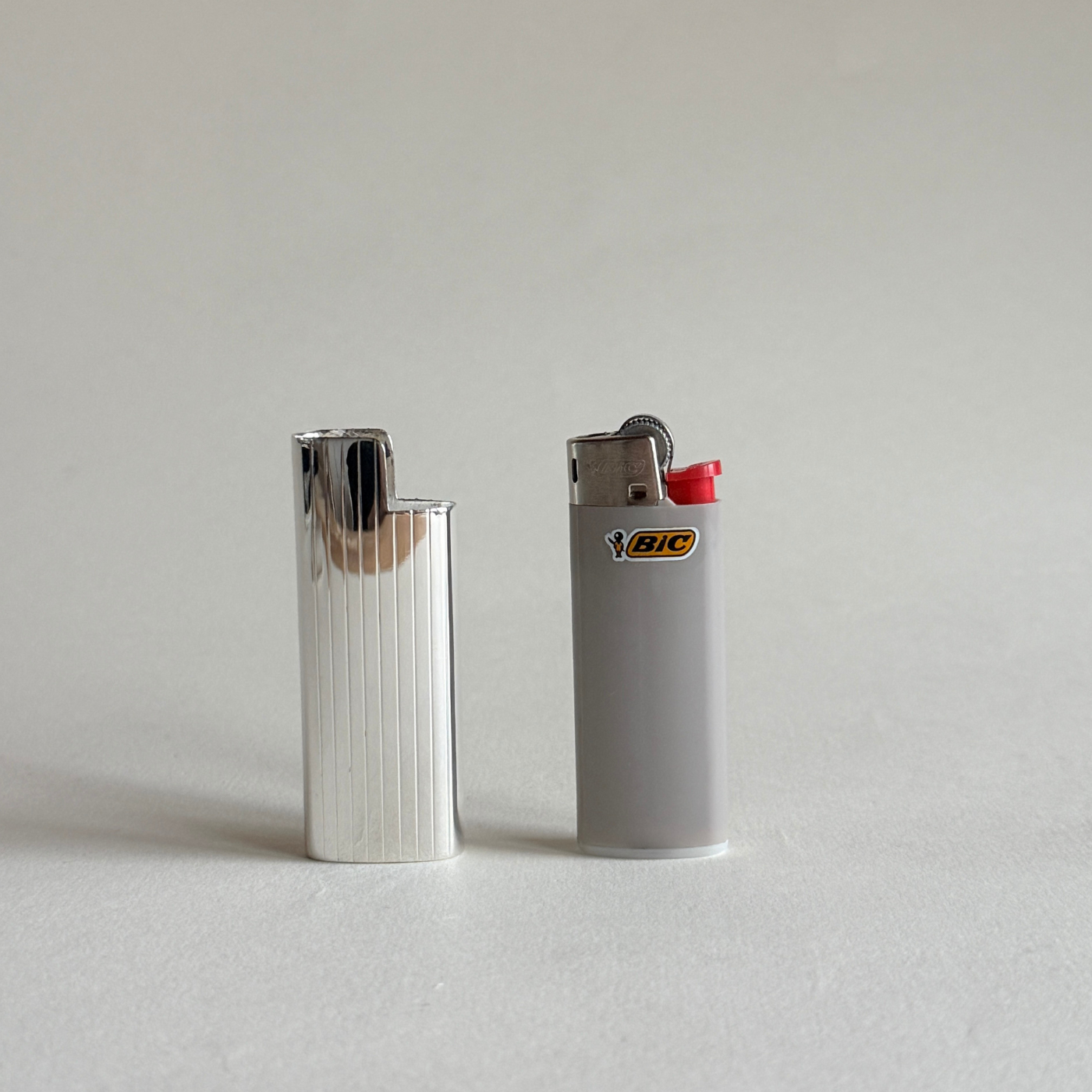 sterling silver 925 striped mini bic lighter cover