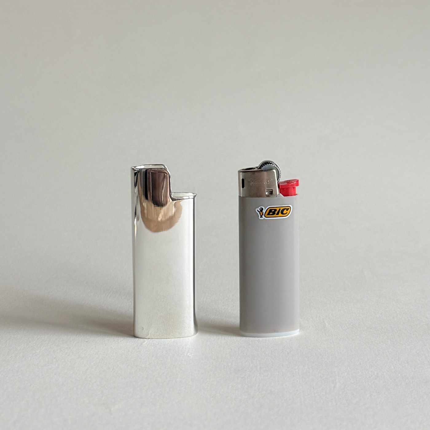 Sterling Silver 925 mini Bic Lighter polished mirror Case Final