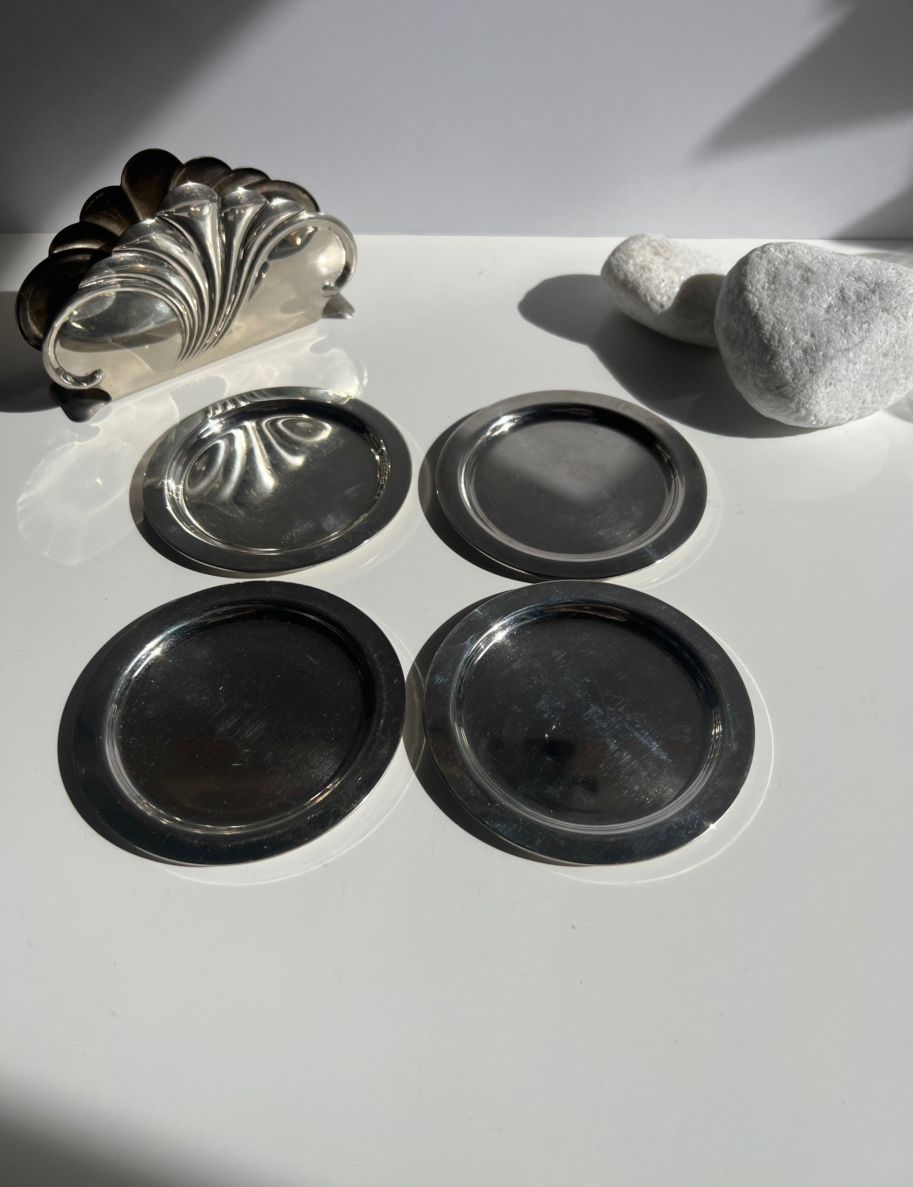 Sterling Silver Italian glass coasters - L'Officina General Store