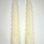 SET OF 2 I TWIST PILLAR CANDLES I Pearl Butter - L'Officina General Store