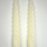 SET OF 2 I TWIST PILLAR CANDLES I Pearl Butter - L'Officina General Store