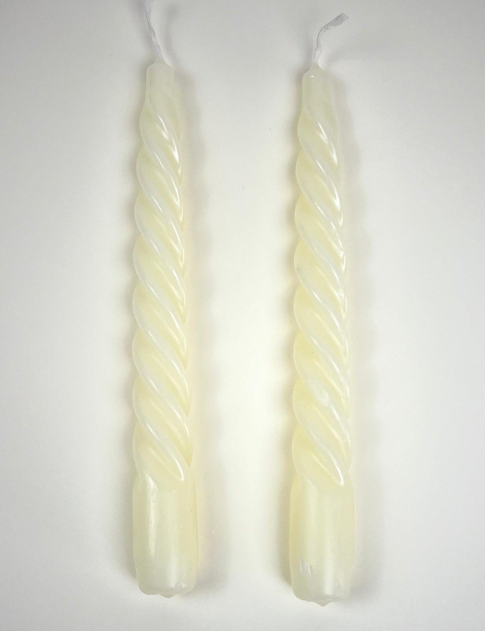 SET OF 2 I TWIST PILLAR CANDLES I Pearl Butter - L'Officina General Store
