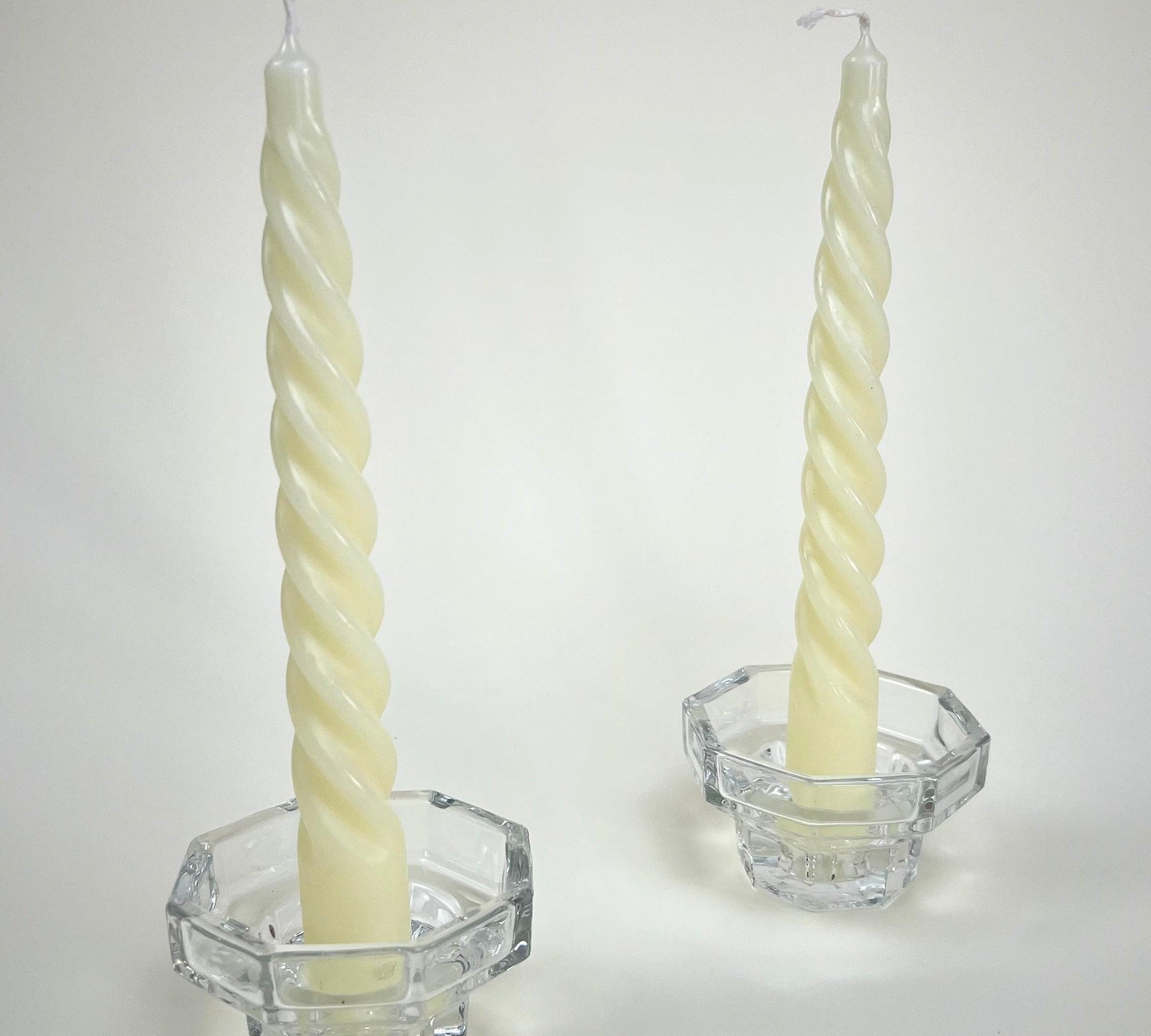 SET OF 2 I TWIST PILLAR CANDLES I Pearl Butter - L'Officina General Store