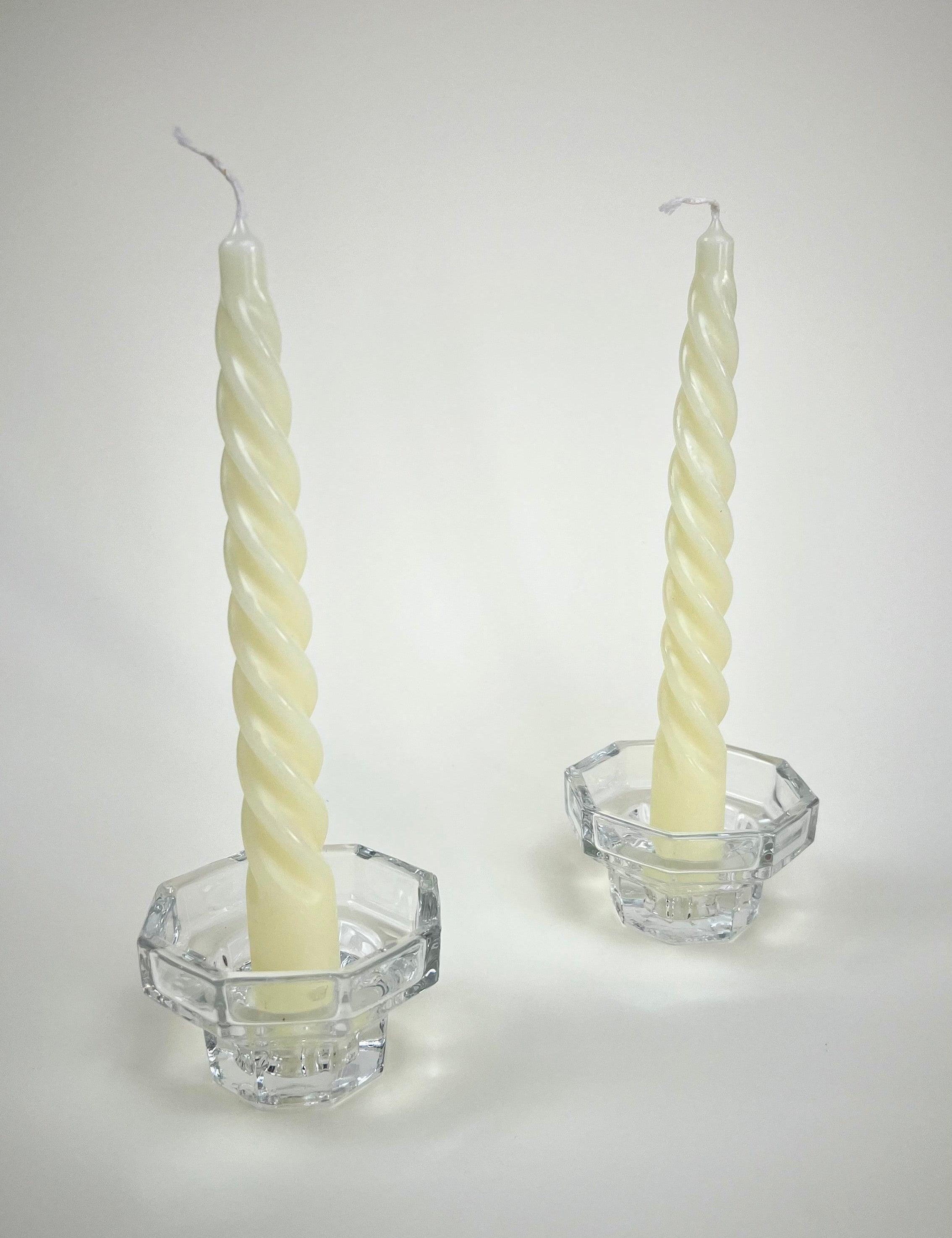 SET OF 2 I TWIST PILLAR CANDLES I Pearl Butter - L'Officina General Store
