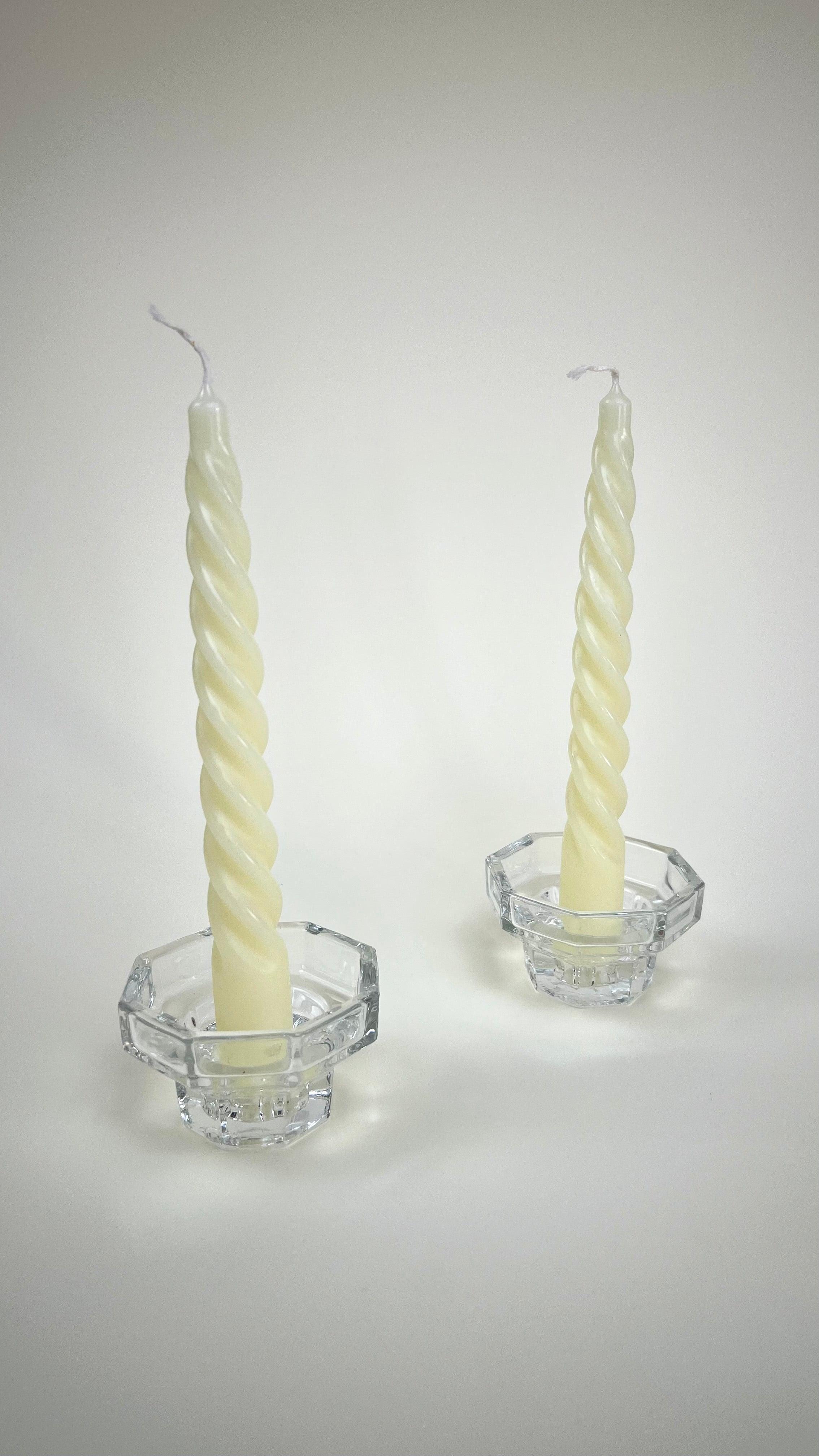 SET OF 2 I TWIST PILLAR CANDLES I Pearl Butter - L'Officina General Store