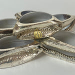 Set of 2 I Tiger Shell Napkin Rings & Placement card holder I Italian Silver Edged Tiger Cowrie - L'Officina General Store