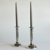 Timeless Silver Column Candle Holders I Set of 2