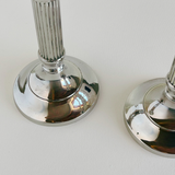 Timeless Silver Column Candle Holders I Set of 2