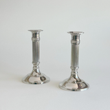 Timeless Silver Column Candle Holders I Set of 2