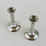 Timeless Silver Column Candle Holders I Set of 2