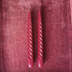 Burgundy twisted taper candles, pair in paraffin wax, 25 cm, by Cereria Graziani, made in Italy
