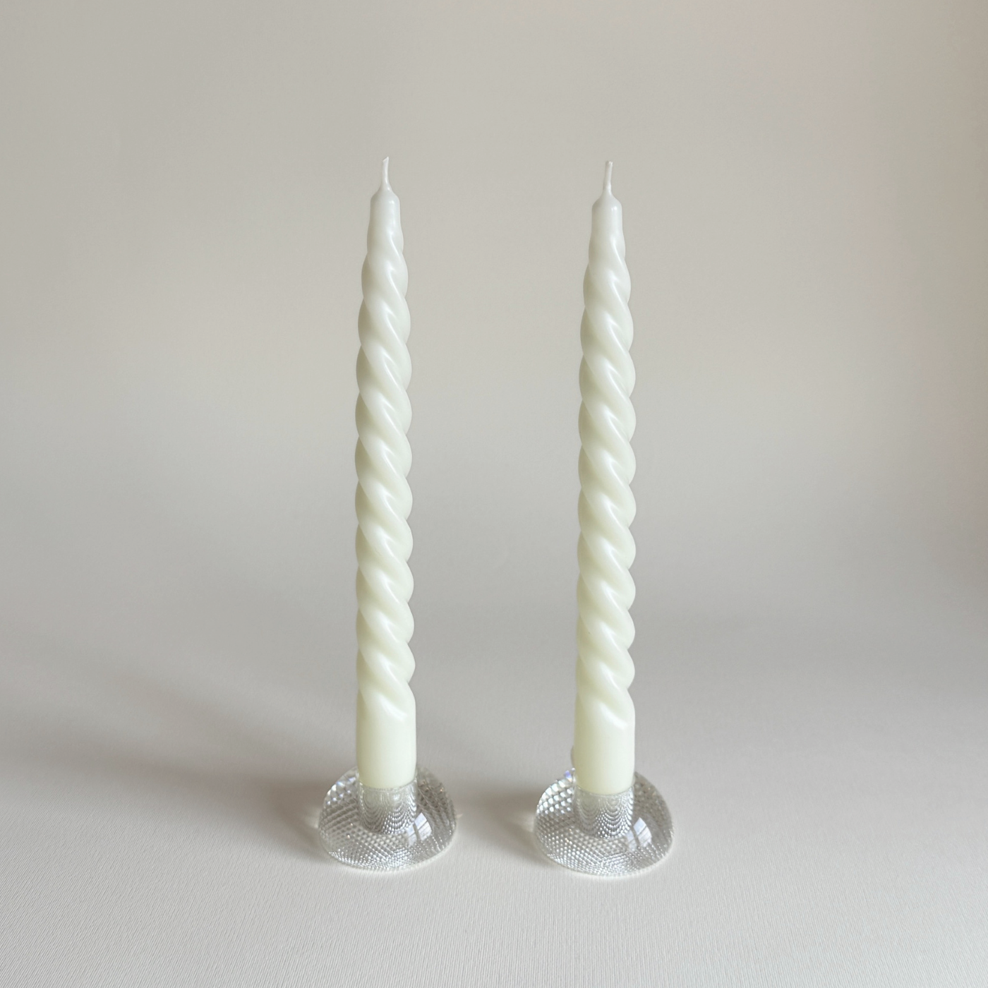 Cereria Graziani Twisted Taper Candles | Pair · 25 cm · Ivory