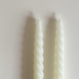 Cereria Graziani Twisted Taper Candles | Pair · 25 cm · Ivory