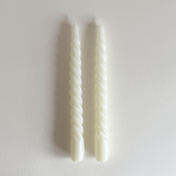 Cereria Graziani Twisted Taper Candles | Pair · 25 cm · Ivory