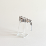 UWO sugar dispenser, square glass body with stainless pour mechanism