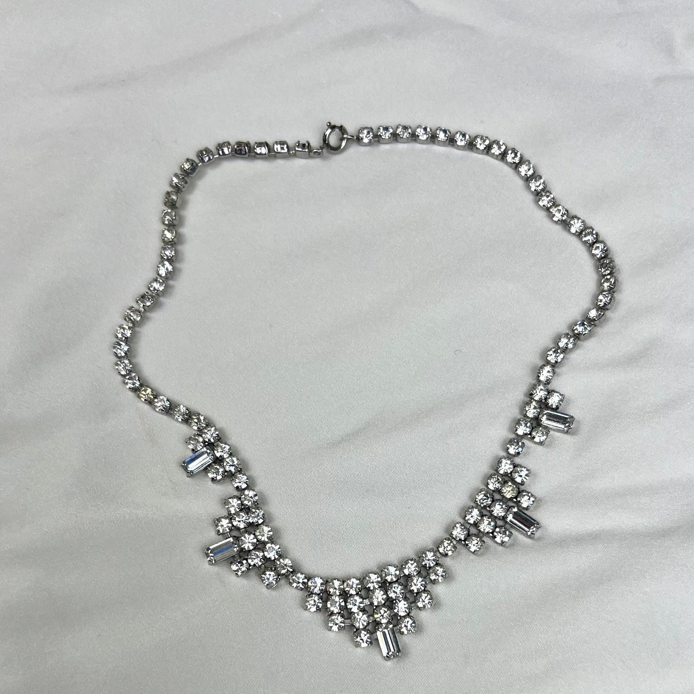 RHINESTONE SHORT NECKLACE I Vintage - L'Officina General Store