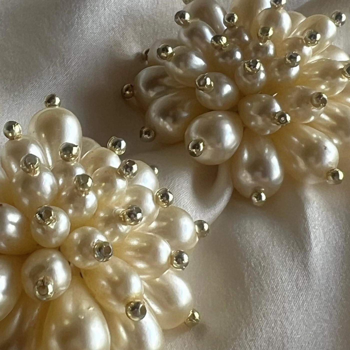 Detailed view of delicate gold-tipped beads