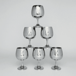 AMC silver White Wine glass I Art Design Metal Collection - L'Officina General Store