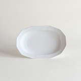 Bavarian white porcelain rectangular plate with softly rounded corners